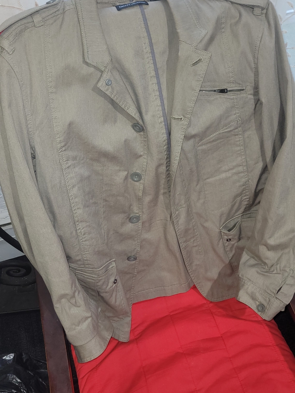 DKNY Olive Green Military Field Jacket
